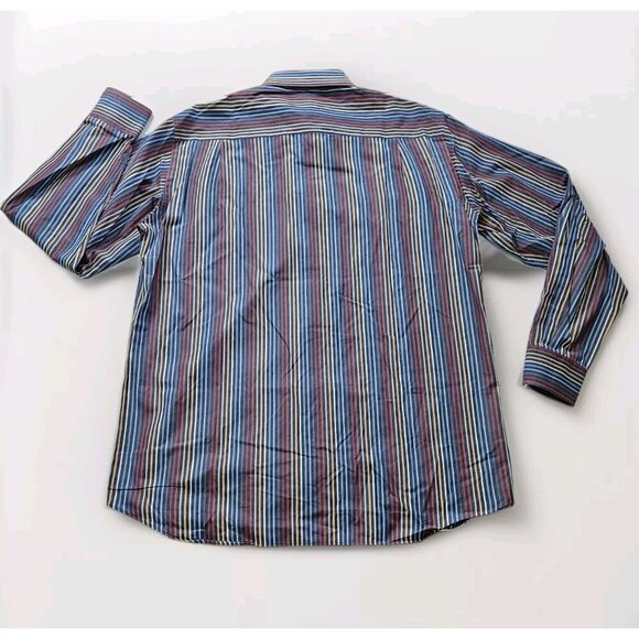 Paul & Shark Yachting Shirt Mens 42/16 Multicolor Stripes LS Collar Cotton FLAW - Picture 16 of 16